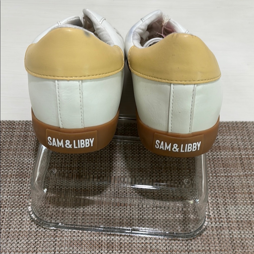 NWT Sam & Libby White and Yellow Casual Sneakers with Gum Sole. Very stylish! - Picture 8 of 10